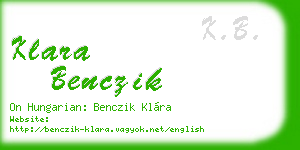 klara benczik business card